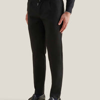 Drawstring Flannel Tech Trouser in Black