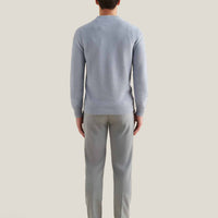 Flannel Tech Drawstring Trousers in Light Grey Marl