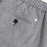 Peckham Rye Mens Drawstring Flannel Tech Trouser in Light Grey Marl
