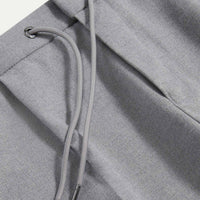 Peckham Rye Mens Drawstring Flannel Tech Trouser in Light Grey Marl