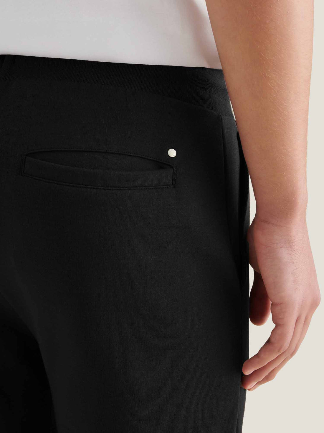 Jersey Interlock Jogger in Black