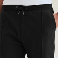 Jersey Interlock Jogger in Black