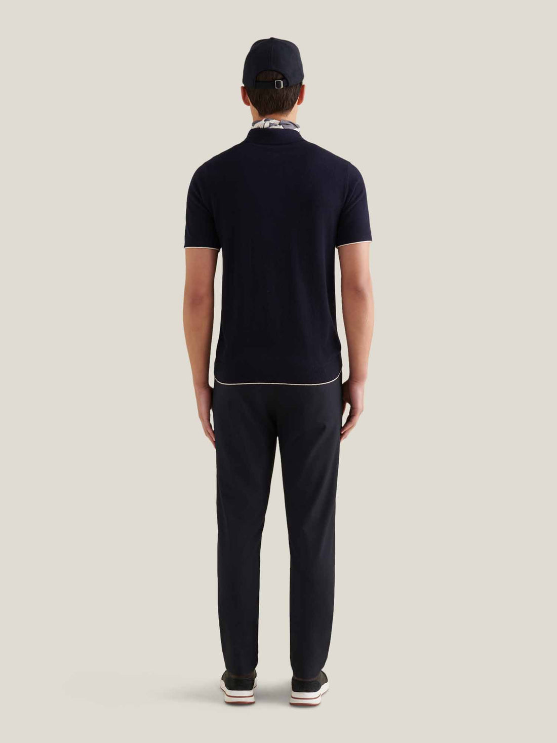 Jersey Knit Polo Shirt in Dark Sapphire Navy
