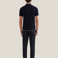 Jersey Knit Polo Shirt in Dark Sapphire Navy