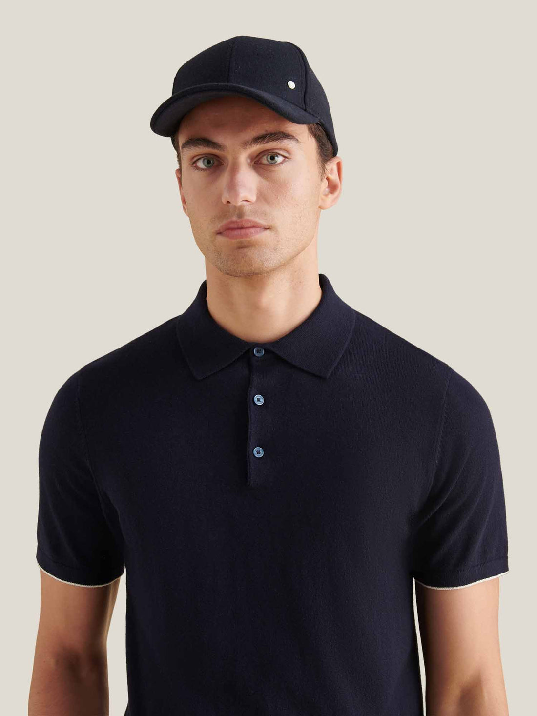 Jersey Knit Polo Shirt in Dark Sapphire Navy