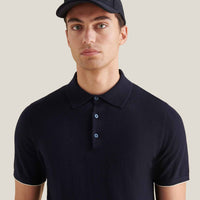 Jersey Knit Polo Shirt in Dark Sapphire Navy