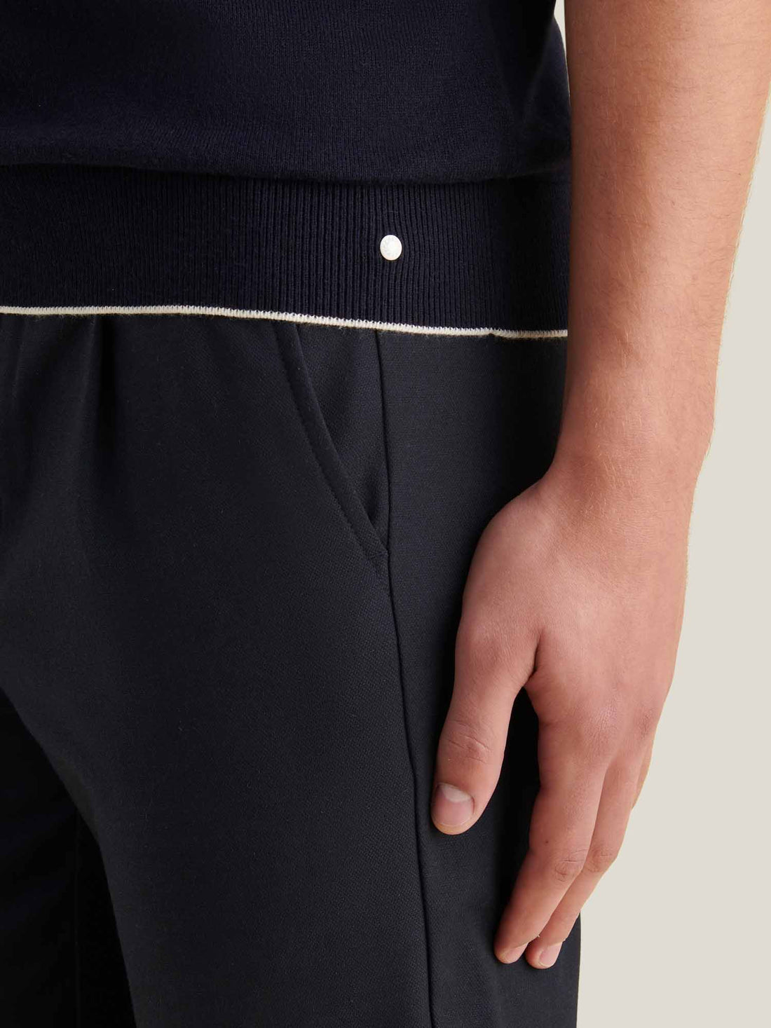 Jersey Knit Polo Shirt in Dark Sapphire Navy