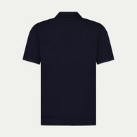 Peckham Rye Mens Knitted Short Sleeve Polo in Dark Sapphire Navy