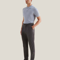 Jersey Knit Polo Shirt in Blue Blizzard