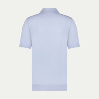 Peckham Rye Mens Knitted Short Sleeve Polo in Blue Blizzard