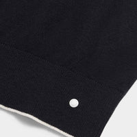 Jersey Knit Long Sleeve Polo Shirt in Black