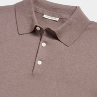 Jersey Knit Long Sleeve Polo Shirt in Iron