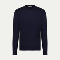 Peckham Rye Mens Knitted Crew in Dark Sapphire Navy