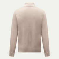 Cotton Blend Rib Knit ¼ Zip in Simply Taupe