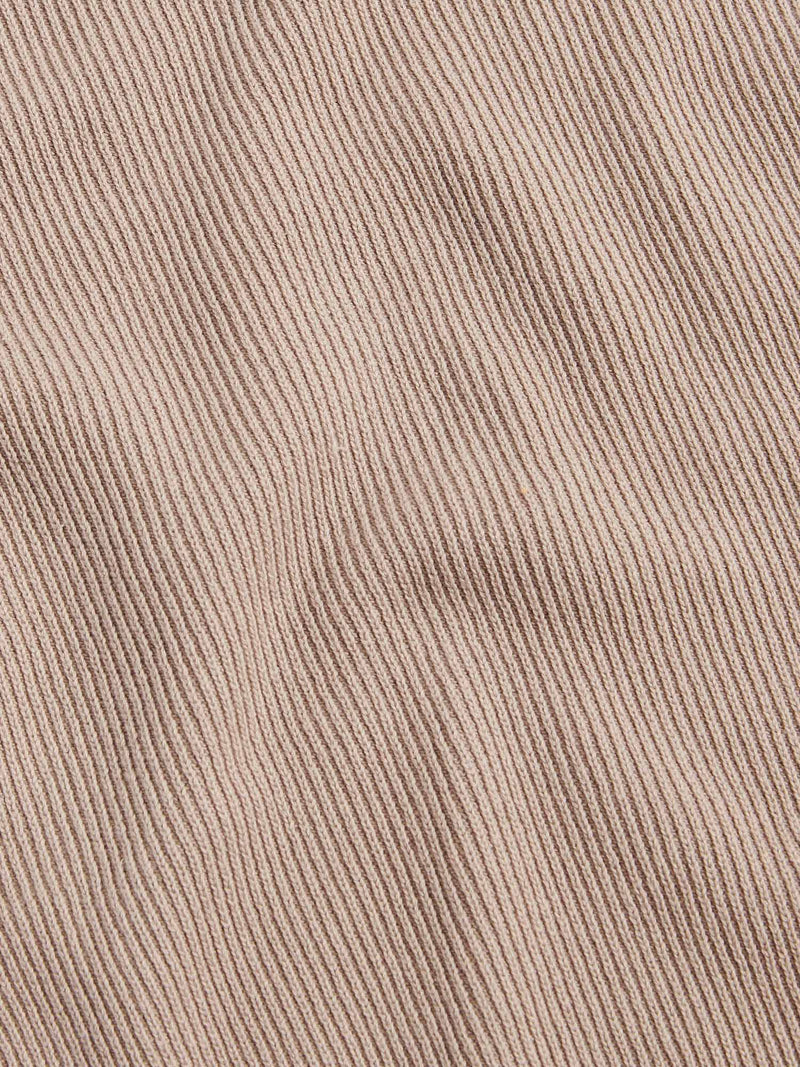 Cotton Blend Rib Knit ¼ Zip in Simply Taupe
