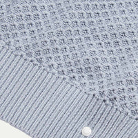 Cotton Honeycomb Knit Crew in Blue Blizzard