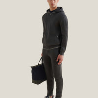 Milano Knit Zip Hoodie in Charcoal Grey
