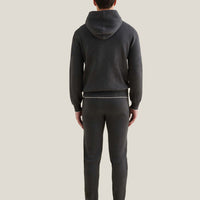 Milano Knit Zip Hoodie in Charcoal Grey