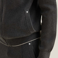 Milano Knit Zip Hoodie in Charcoal Grey