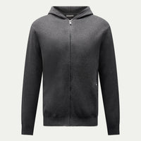 Milano Knit Zip Hoodie in Charcoal Grey
