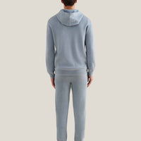Milano Knit Zip Hoodie in Blue Blizzard