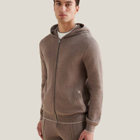 Milano Knit Zip Hoodie in Iron