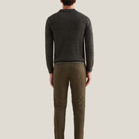 Revere Knit Long Sleeve Polo Shirt in Charcoal Grey