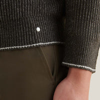 Revere Knit Long Sleeve Polo Shirt in Charcoal Grey