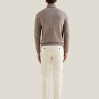 Twisted Yarn Knit Roll Neck in Simply Taupe