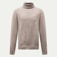 Twisted Yarn Knit Roll Neck in Simply Taupe