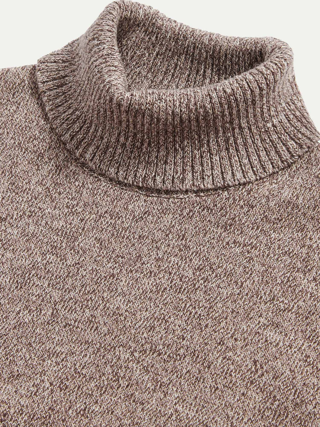Twisted Yarn Knit Roll Neck in Simply Taupe