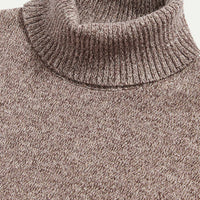 Twisted Yarn Knit Roll Neck in Simply Taupe