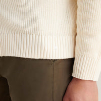 Cotton Knit Cardigan in Egret