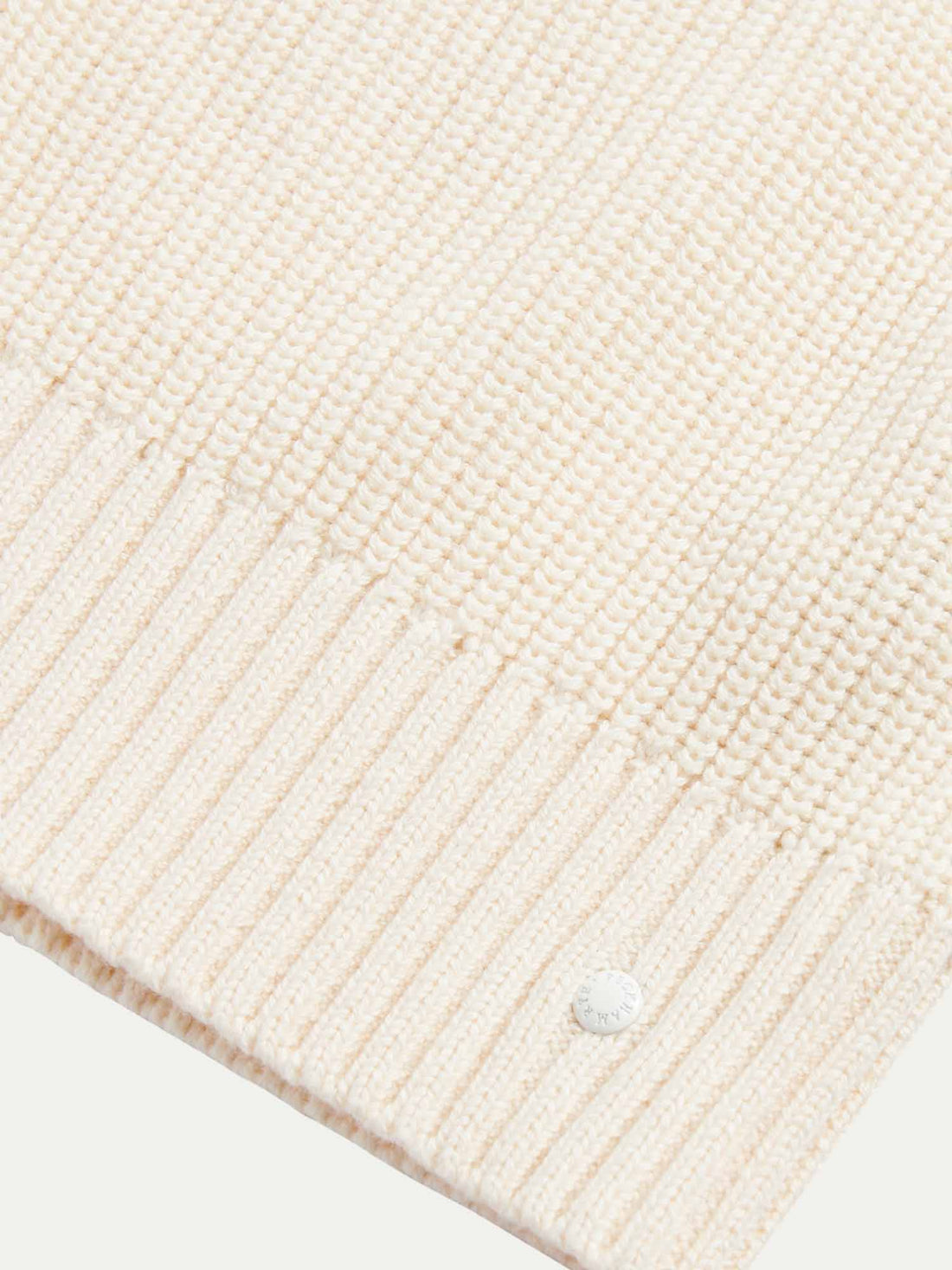 Cotton Knit Cardigan in Egret