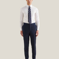 Cotton Poplin Slim Fit High Collar Shirt in Bright White