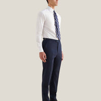 Cotton Poplin Slim Fit High Collar Shirt in Bright White