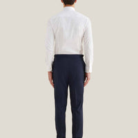 Cotton Poplin Slim Fit High Collar Shirt in Bright White