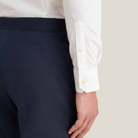 Cotton Poplin Slim Fit High Collar Shirt in Bright White