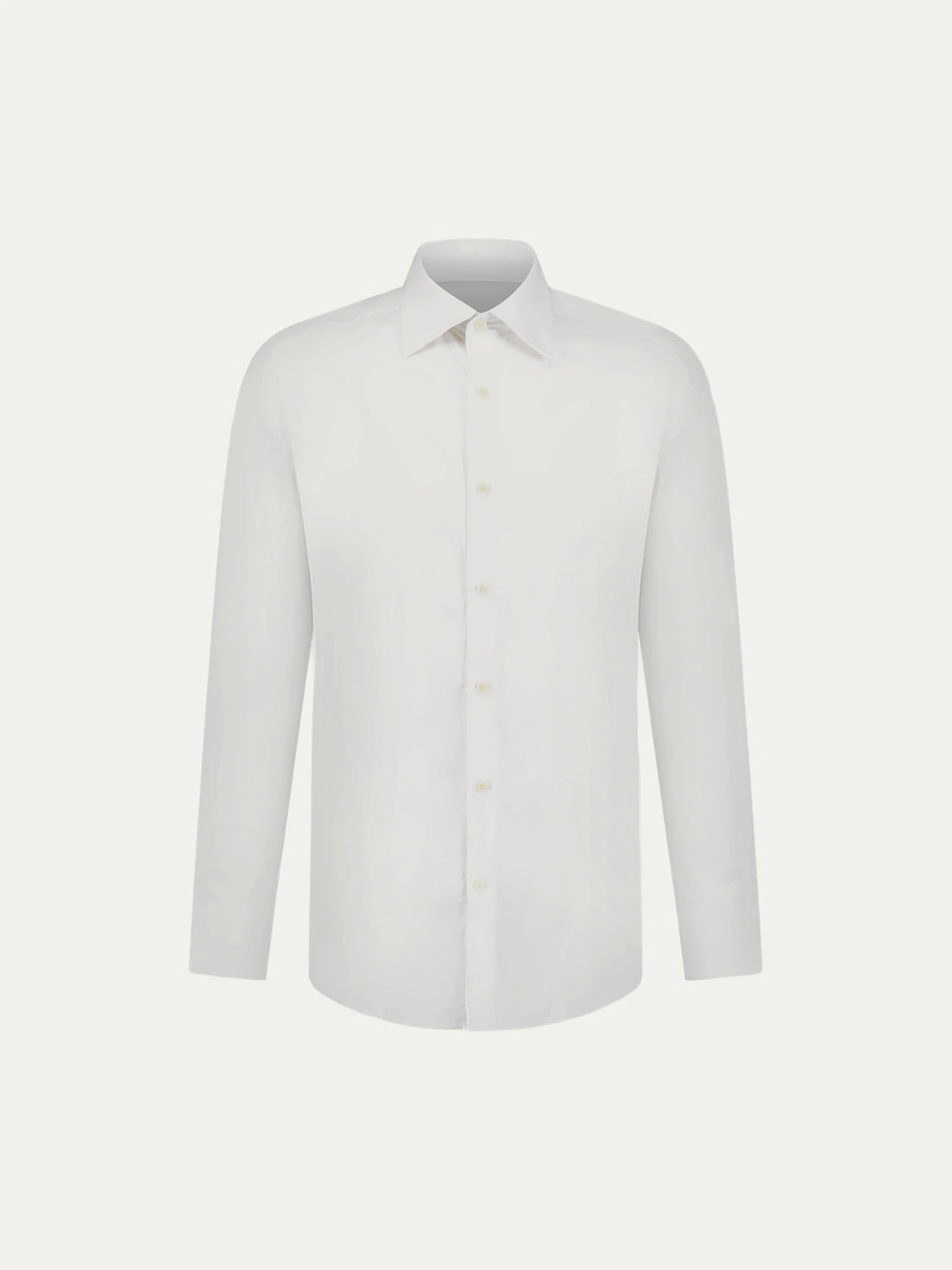 Cotton Poplin Slim Fit High Collar Shirt in Bright White