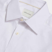 Cotton Poplin Slim Fit High Collar Shirt in Bright White