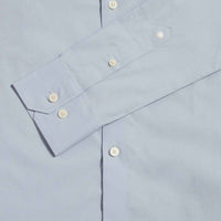 Cotton Poplin Slim Fit High Collar Shirt in Blue Blizzard