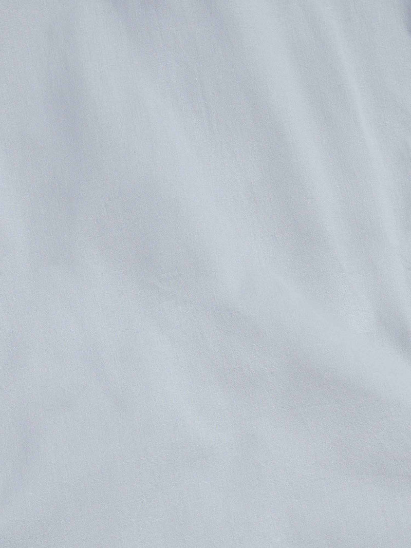 Cotton Poplin Slim Fit High Collar Shirt in Blue Blizzard