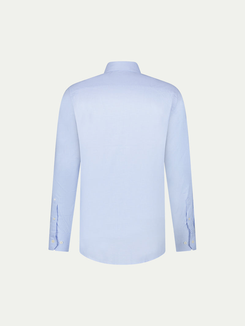 Puppytooth Cutaway Collar Shirt in Blue Blizzard