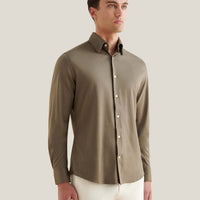 Jersey Hidden-Button Shirt in Sea Turtle