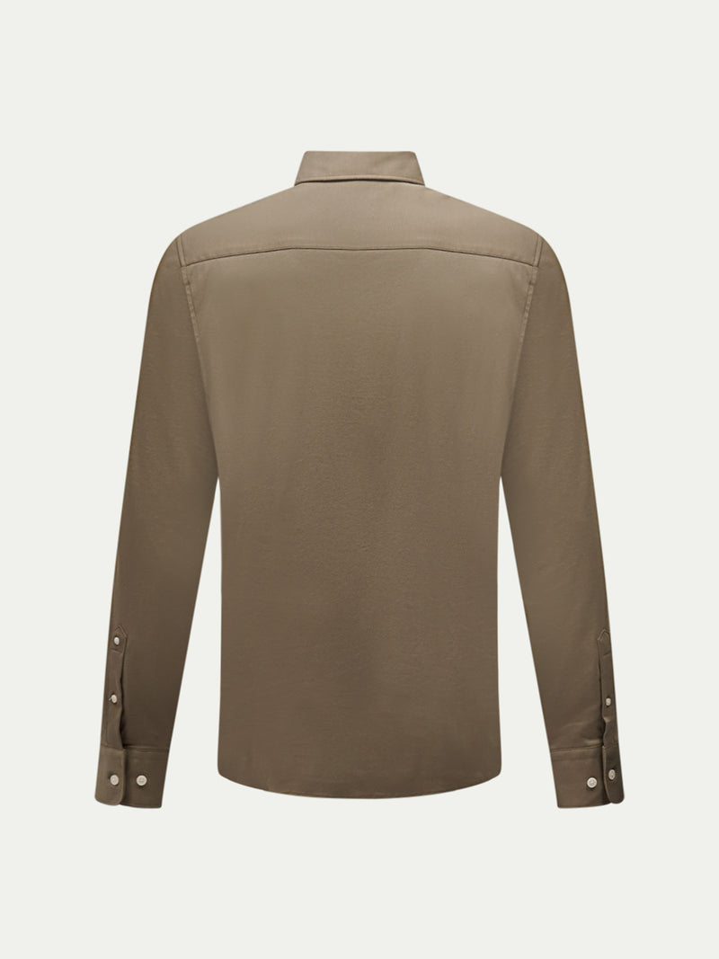 Jersey Hidden-Button Shirt in Sea Turtle