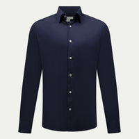 Jersey Hidden-Button Shirt in Dark Sapphire Navy