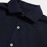 Peckham Rye Mens Flannel Herringbone Shirt in Dark Sapphire Navy
