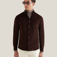 Micro Cord Button-Down Shirt in Java