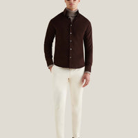 Micro Cord Button-Down Shirt in Java