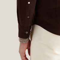 Micro Cord Button-Down Shirt in Java